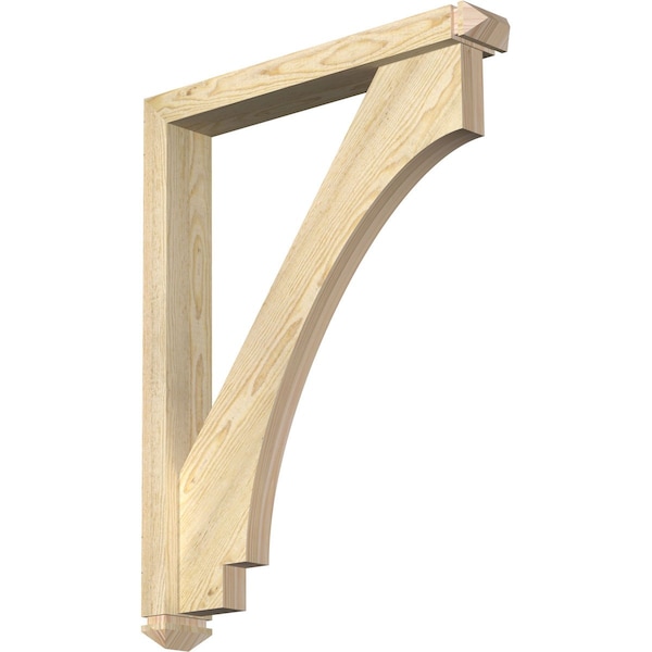 Ekena Millwork Imperial Arts and Crafts Rough Sawn Bracket w/ Offset Brace, Douglas Fir, 4"W x 26"D x 34"H BKT0402X26X34IMP03RDF - main